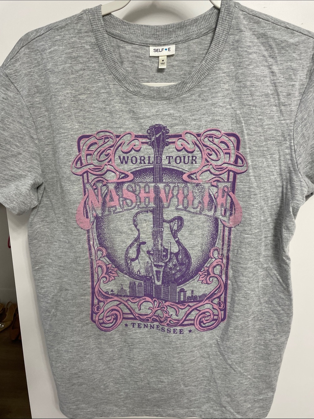 Self•E Grey Nashville Graphic Short Sleeve Tee